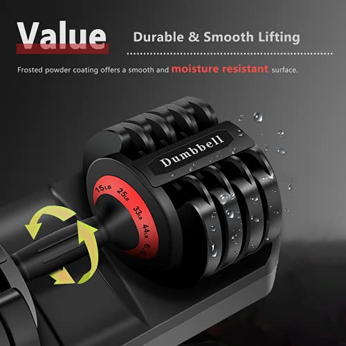 WelKare Adjustable Dumbbells Set for Home, Weights Dumbbell Adjustable for Men Workout and Fitness, 6.6 - 44 Lbs Adjust (1 Pair 88 Pounds)