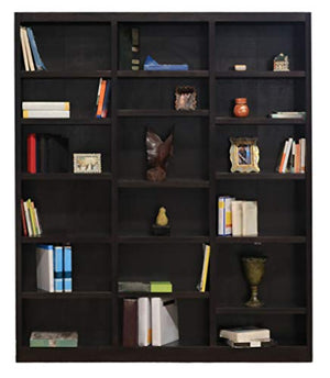 Concepts In Wood 84" Tall Triple Wide Wood Bookcase in Chocolate Espresso