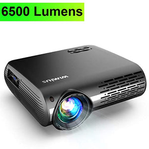 Projector, WiMiUS Upgrade 6800 Lumens Projector Native 1920x1080 Video Projector Support 4K Netflix 200'' Display, 4D ±50° Keystone Correction, Zoom Function for Movies and PPT Presentation