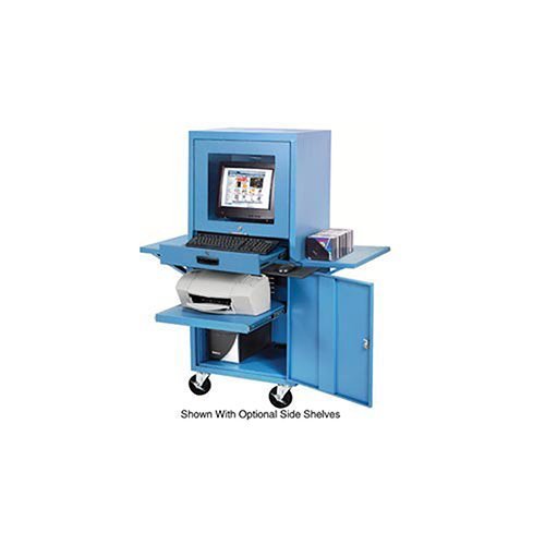 Mobile Security Computer Cabinet, Blue, 24-1/2"W x 22-1/2"D x 60-3/8"H