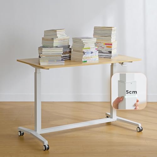 SanzIa Height Adjustable Standing Desk, Mobile Rolling Electric Sit Stand up Desk - Wood, 120 * 60 * 76-113cm