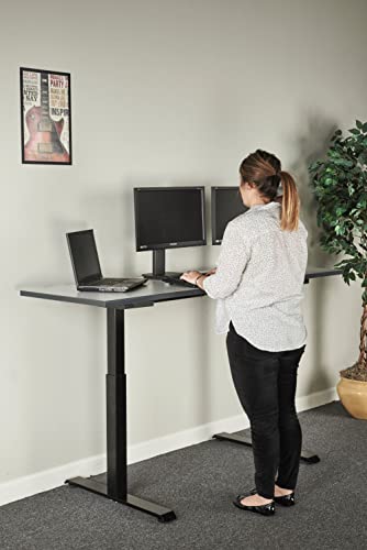 Alera Electric Adjustable Table Base, 2-Stage, Black, 48-72w x 24-36d x 27.5-47.2h