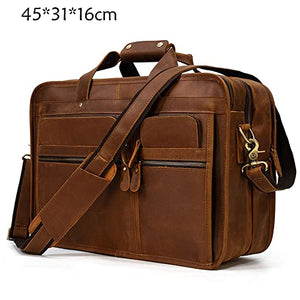 FENXIXI Retro Handbag Large Capacity Briefcase Multi-Compartment Computer Bag Messenger Men's Bag Large Bag (Color : A, Size : 45 * 31 * 16cm)