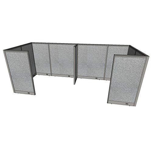 G GOF 2 Person Separate Workstation Cubicle (5'D x 13'W x 4'H) - Office Partition, Room Divider
