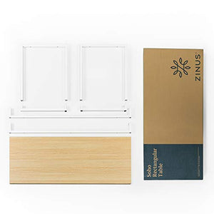 ZINUS Jennifer 55 Inch White Frame Desk / Computer Workstation / Office Desk / Easy Assembly, Natural