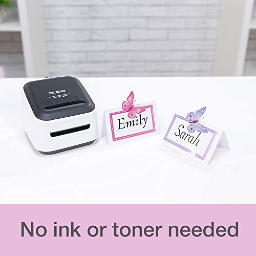 Brother VC-500W Versatile Compact Color Label and Photo Printer with Wireless Networking, White, 3.8" x 4.4" x 4.6" (VC500W)