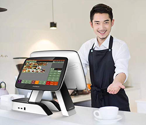 ZHONGJI All in One Touch POS System Cash Register with Built-in Printer Point of Sale Software for Restaurants & Bar SET03