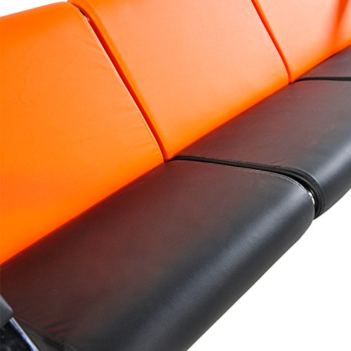 Bestmart INC 3PCS Office Reception Chair Set PU Leather Waiting Room Bench Visitor Guest Sofa Airport Clinic Chair, Orange