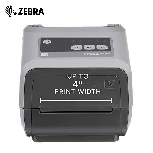 Zebra - ZD420c-Ribbon-Cartridge Desktop Printer for Labels and Barcodes - Print Width 4 in - 300 dpi - Interface: Ethernet, USB - ZD42043-C01E00EZ (Renewed)