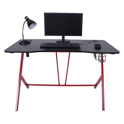 AUSPUM Gaming Desk 47.2Inch Computer Desk Gaming Table,Pc Gaming Workstation Home Office Desk with Headphone Hook (D)
