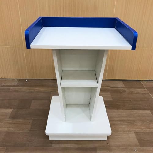 WooDeY Modern Wood Lectern Podium Stand with Open Storage