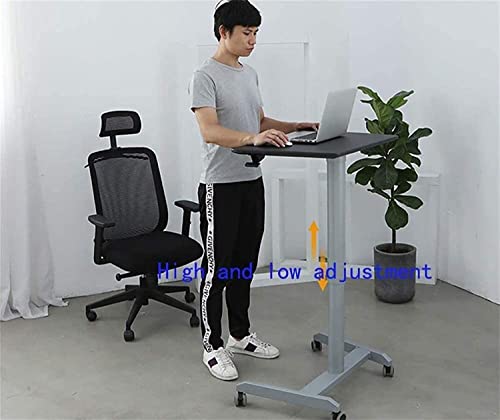 Mobile Standing Desk Laptop Stand Lectern Workstation with Wheels - Height Adjustable - Black