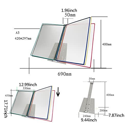 Deluxe Catalog Display Racks, Copyholders, Desktop/Wall Mounted Reference System, Flip and Find Document Holder - White, 18x13x2IN