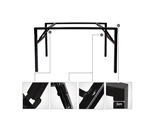 Need Computer Desk Office Desk 47 inches Folding Table with BIFMA Certification Computer Table Workstation No Install Needed, Black Brown