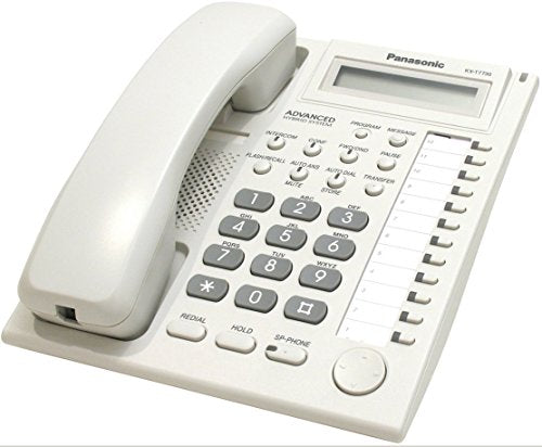 8 Panasonic KX-T7730 White Phones + Panasonic KX-TA824 Hybrid Phone System with KX-TA82483 3x8 Expansion Card
