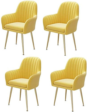 AkosOL Modern Dining Chairs Set of 4 with Armrests and Backrest - Lake Blue/Yellow