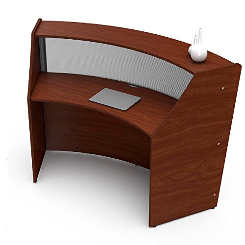 Linea Italia Office Reception Desk, 1 Panel, Cherry