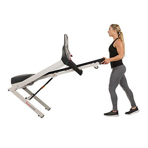 Sunny Health & Fitness Energy Flex Electric Treadmill with Bluetooth Connectivity, Automatic Incline, Speakers and 16 Preloaded Programs - SF-T7724, Gray, Twin