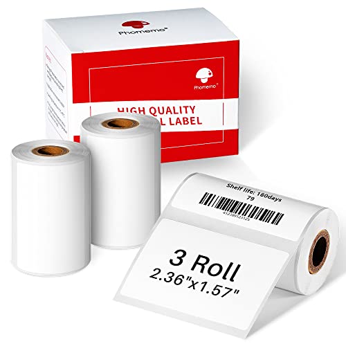 Phomemo M220 Label Printer, Portable Barcode Printer, 3.14 Inch Bluetooth Thermal Label Maker for Barcodes, Name, Address, Labeling, with 1 Roll 1.57"x1.18" and 3 Rolls 2.35"x 1.57" Label Tapes