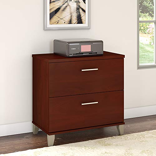 Bush Furniture Somerset 2 Drawer Lateral File Cabinet | Letter, Legal, and A4-Size Document Storage, 30W x 17D x 29H, Hansen Cherry