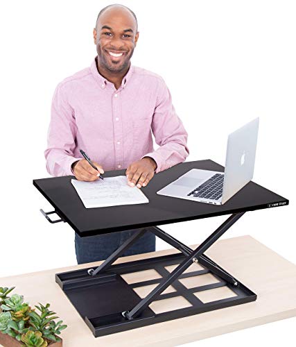 Stand Steady X-Elite Pro Standing Desk Converter | Instantly Convert Any Desk into a Stand Up Desk | Easy Lift Height Adjustable Standing Desk | No Assembly Required (28 x 20 / Black)