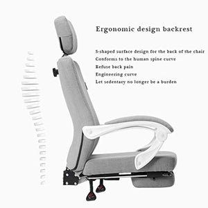 CLoxks Office Swivel Lounge Chair with Extended Headrest and Foot Pedal Reclining