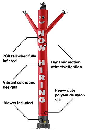 LookOurWay Air Dancers Inflatable Tube Man Complete Set with 1 HP Blower, 20-Feet, Now Hiring