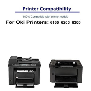 2-Pack Compatible High Yield 6100 6200 6300 Printer Cartridge Replacement for OKI 52113701 Toner Cartridge (Black)