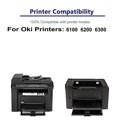 2-Pack Compatible High Yield 6100 6200 6300 Printer Cartridge Replacement for OKI 52113701 Toner Cartridge (Black)