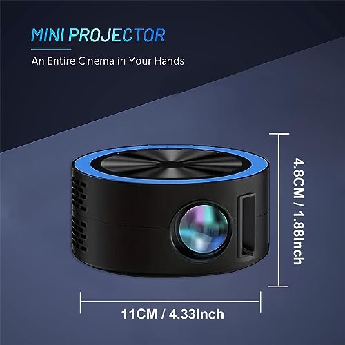 Byikun Portable 1080P Full HD Outdoor Movie Projector with USB HDMI & Remote Control #B