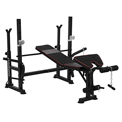 baodanla Olympic Bench Set, Multifunctional Strength Training Fitness Equipment Weightlifting Bed with Squat Rack, Home Gym Workout Fitness Full Body Sit up Bench Exercise Olympic Machine