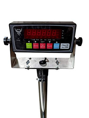 PEC TOOLS Bench Scale/Stainless Steel Postal Scale/Large Platform with NTEP Approval Indicator (16” x 20”)