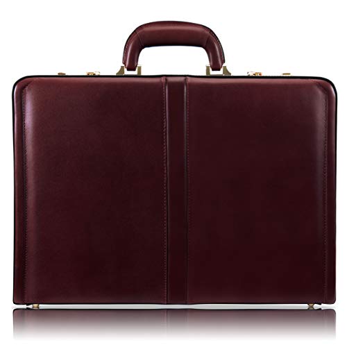 McKleinUSA V Series, Reagan, Full Grain Cowhide Leather, Leather 3.5" Attaché Briefcase, Burgundy (80446)