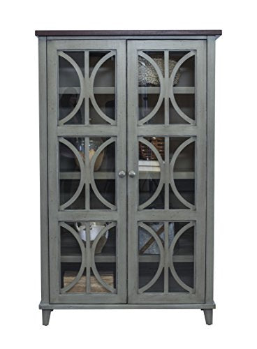 Martin Furniture BA4062G Fully Assembled Bailey Display Bookcase, Weathered Green