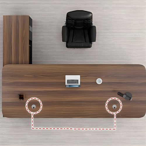 KWOKING Modern L-Shape Executive Desk with Steel Base - White 78.7"L x 23.6"W x 29.5"H