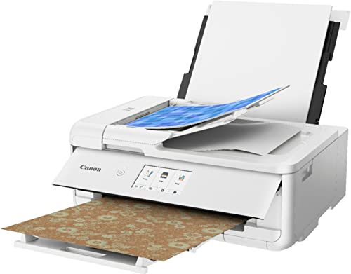 Canon PIXMA TS9521C All-in-One Wireless Crafting Color Inkjet Printer, White - Print Scan Copy - 4.3" Touchscreen
