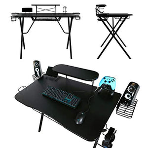 Atlantic Gaming Original Gaming-Desk Pro - Curved-Front, 10 Games, Controller, Headphone & Speaker Storage, 40.25x23.5 inch Curved Front Desktop, Enhanced Larger Design