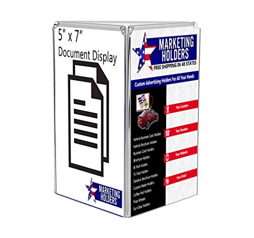 Marketing Holders 3 Sided Table Tent Ad Frame Literature Menu Display Stand 5"w x 7"h Pack of 40