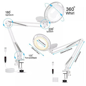 None Remote Control Desk Lamp Clip Lamp Magnifying Glass Clip Dimming Desk Lamp 3 Colors for Reading Tattoo Computer