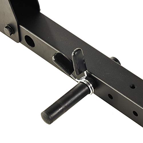 Fitness Reality Multi-function, Adjustable Power Rack Squat Stand with J-Hooks, landmine, and weight storage attachment (2809)