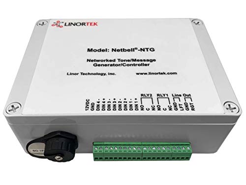 Linortek Netbell-NTG Network All-in-One Multi-Tone/Message Generator/Controller Used for School/Factory/Industrial Commercial Existing Public Address (PA) or Paging System