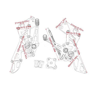 TAKENE Adjustable Rider Rear Sets for RC125 RC200 RC390 2014-2021 (Orange)