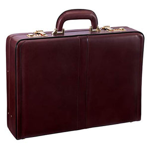 McKleinUSA V Series, Reagan, Full Grain Cowhide Leather, Leather 3.5" Attaché Briefcase, Burgundy (80446)