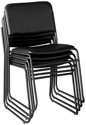 Flash Furniture Stacking Chair Bundle - 4 Pk. Hercules Series 1000 lb. Capacity & 5 Pack Hercules Series 880 lb. Capacity Black Vinyl & Full Back Stack Chair