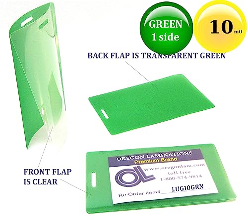 LAM-IT-ALL Hot Laminating Pouches Luggage Tag (Pack of 2500) 10 mil 2-1/2 x 4-1/4 Green/Clear