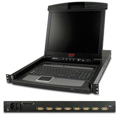 APC AP5808 17" Rack LCD Console with Integrated 8 Port Analog KVM Switch