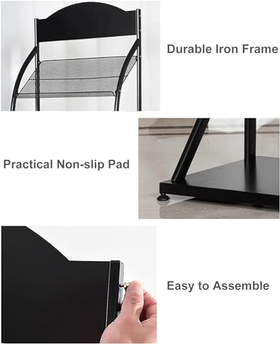 EkiDaz Magazine Rack Floor Standing Metal Display Stand - Black
