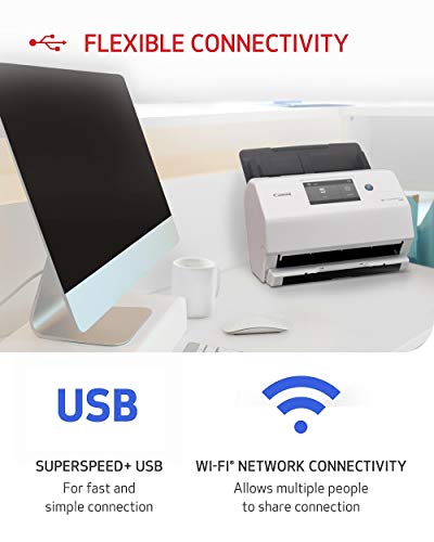 Canon imageFORMULA R50 Business Document Scanner - Color Duplex Scanning - USB/Wi-Fi Connectivity - LCD Touchscreen - Auto Document Feeder