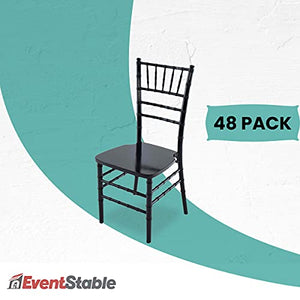 EventStable Titan Series Wood Chiavari Chair - Black, 48-Pack