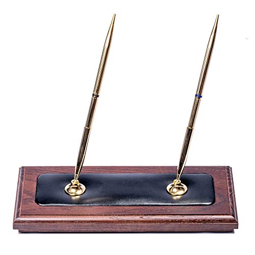 Dacasso Wood & Leather Desk Set, 8pcs, Walnut